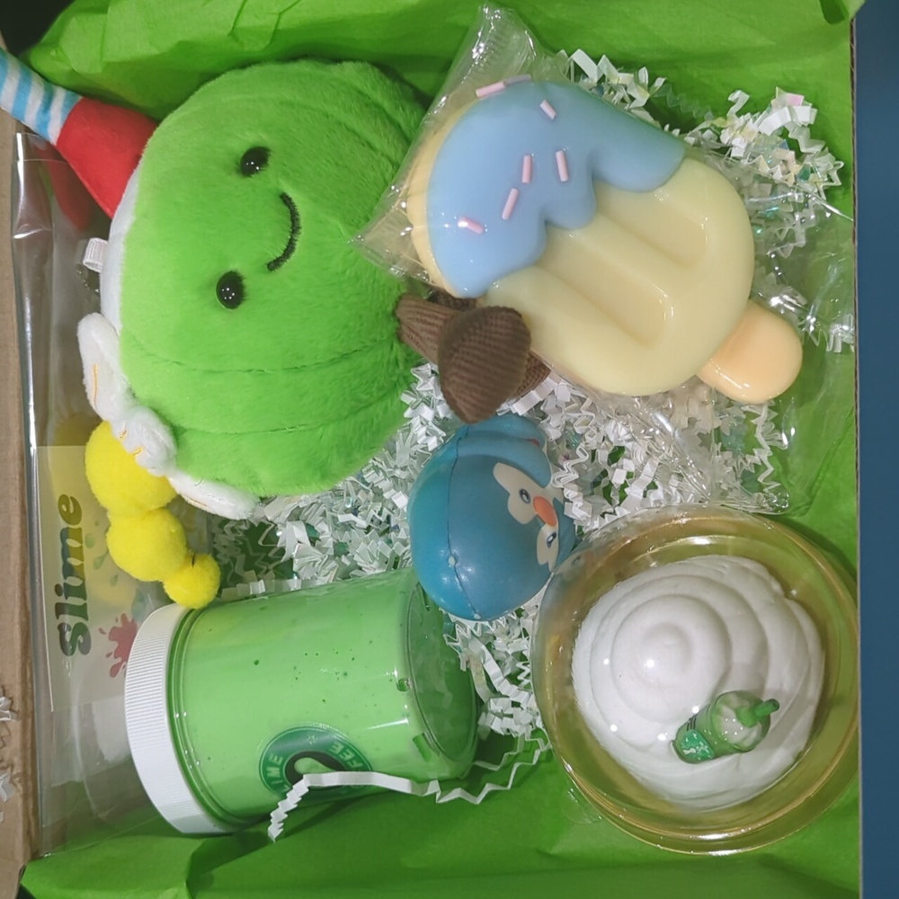Starbucks Matcha Slime Charm Plush Keychain Squishy Gift Box 🎁